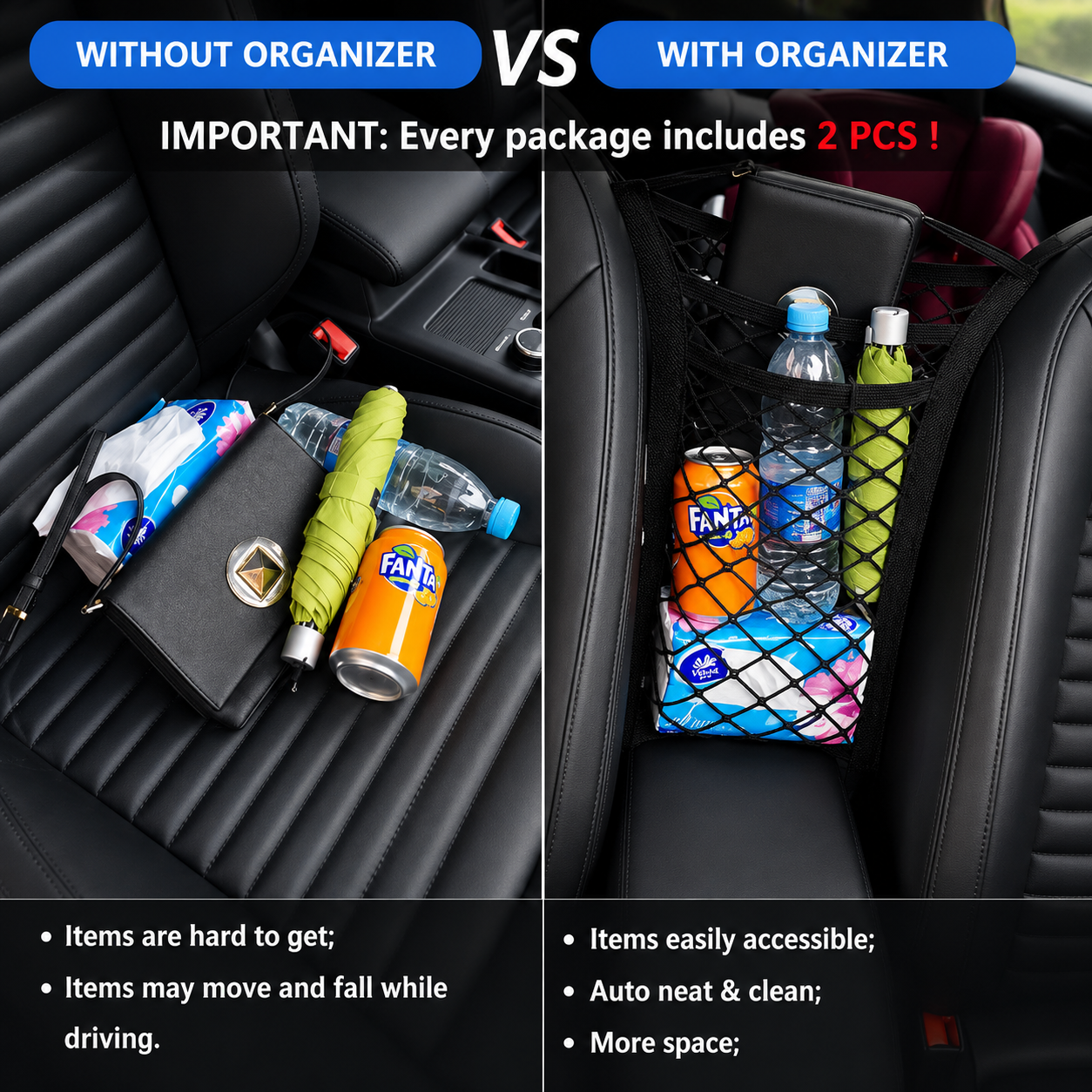 Car Storage Mesh Organizer