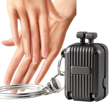 Mini Foldable Suitcase Nail Clipper Keychain