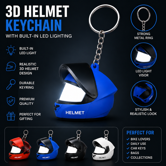 3D Helmet Keychain with built in LED Lighting