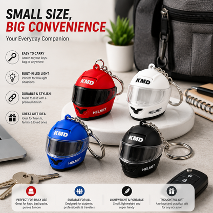 3D Helmet Keychain with built in LED Lighting