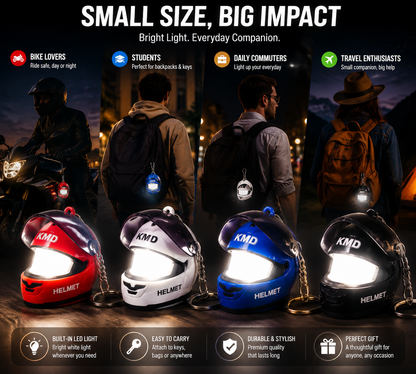3D Helmet Keychain with built in LED Lighting